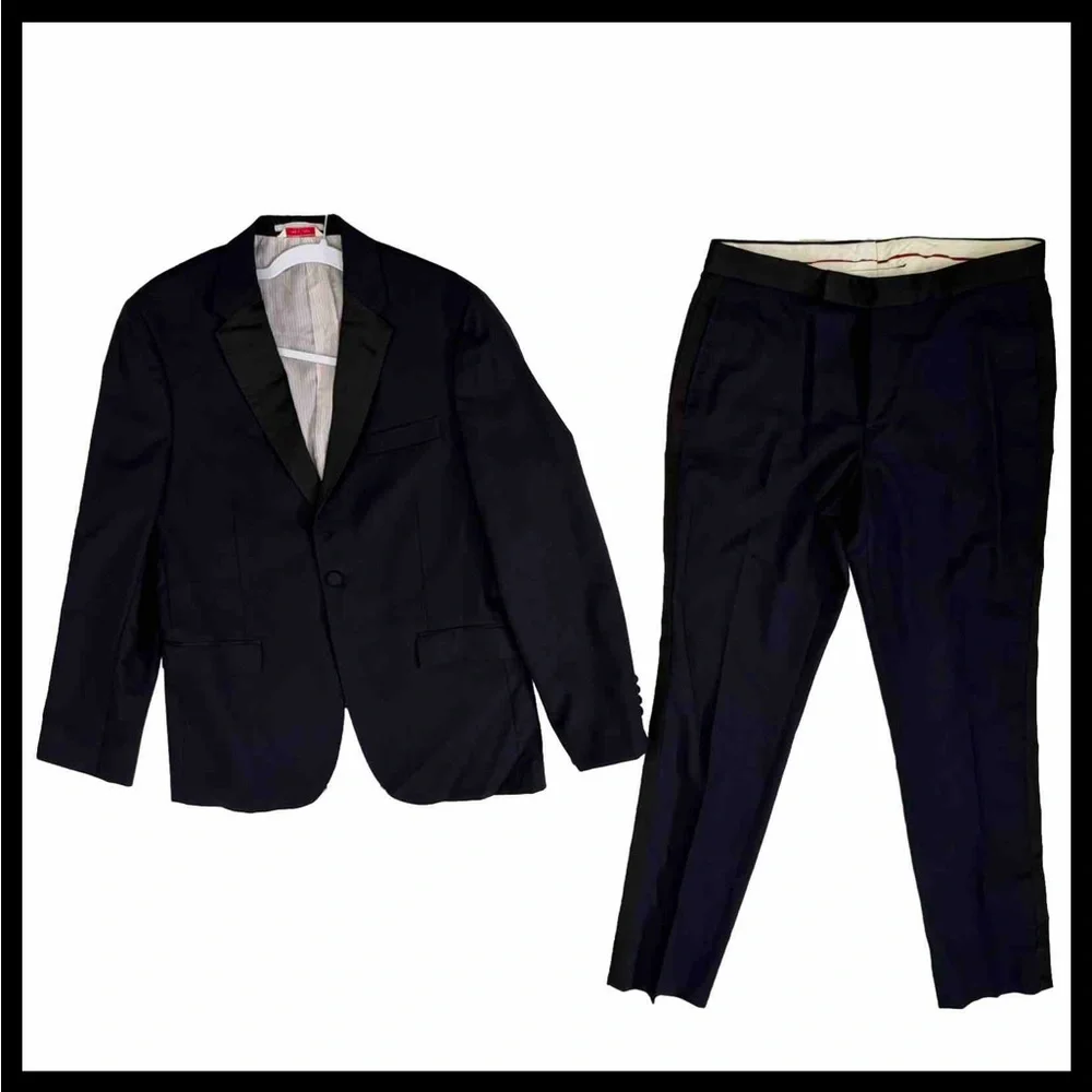 Brooks Brothers Red Fleece Navy Tuxedo Suit Set 40R 32x32 Wool Tessuto Marzotto
